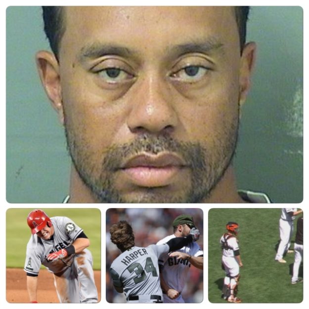 Weekend Recap Tiger arrested/Trout on DL/Harper gets hit/Posey stands there