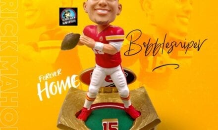 Mahomes find his “Forever Home” with an Exclusive All-Gold Bobblehead