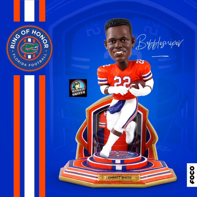 Emmitt Smith Gets the Ultimate “Ring of Honor” with a Florida Gator Bobblehead