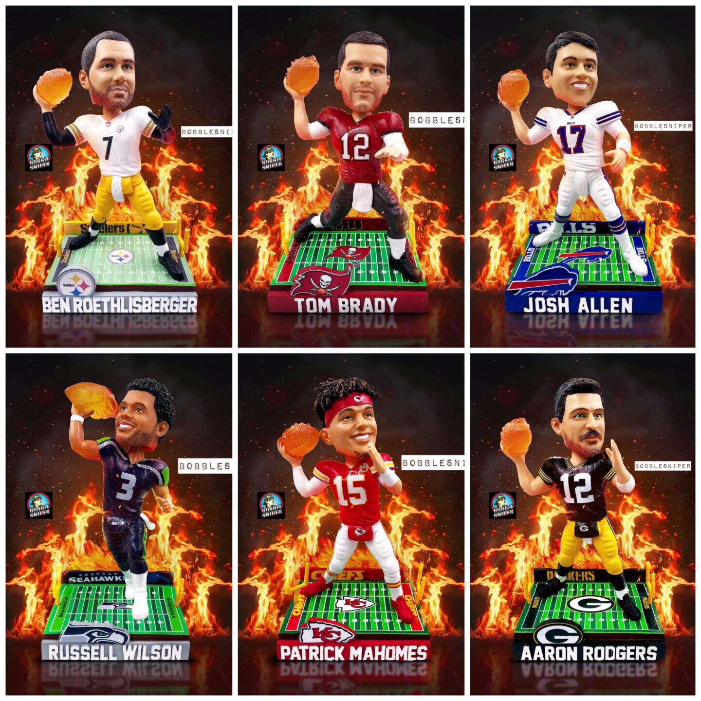 FOCO STAYS HOT WITH A NEW LINE OF NFL “ON FIRE” BOBBLEHEADS