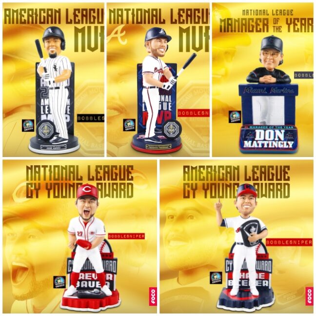 FOCO Celebrates Greatness With 5 New MLB Award Winning Bobbleheads