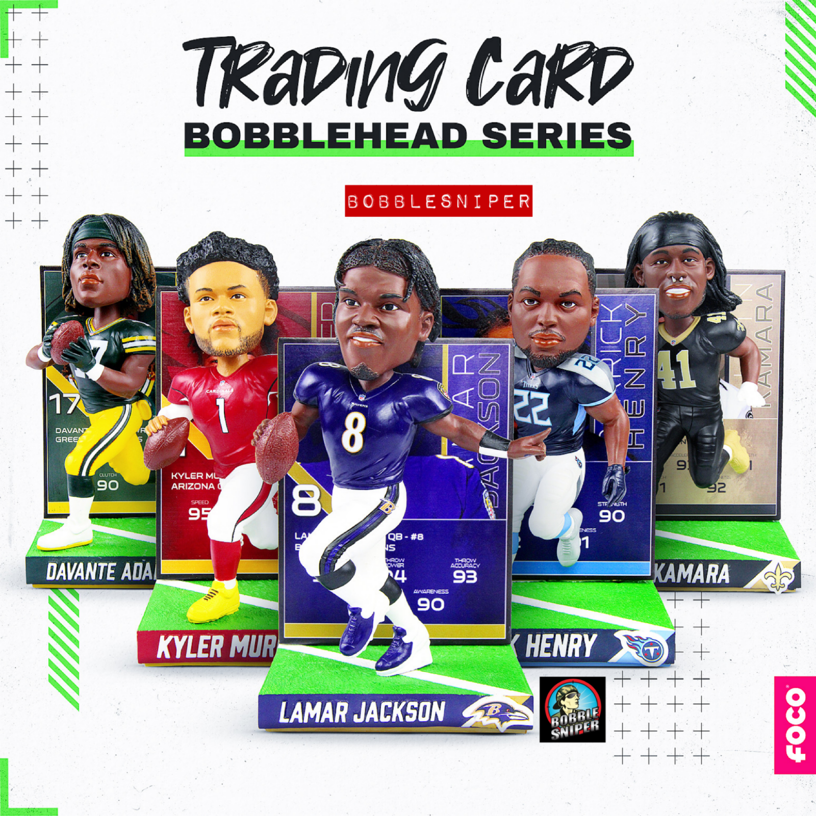 FOCO Kicks Off The Playoffs With NFL Trading Card Bobbleheads