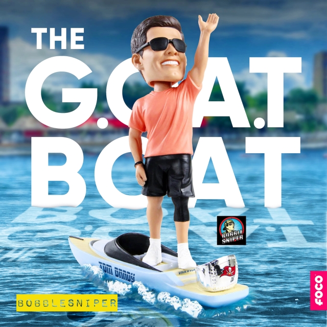 Take A Ride On The G.O.A.T Boat With Tom Brady’s New Exclusive Bobblehead